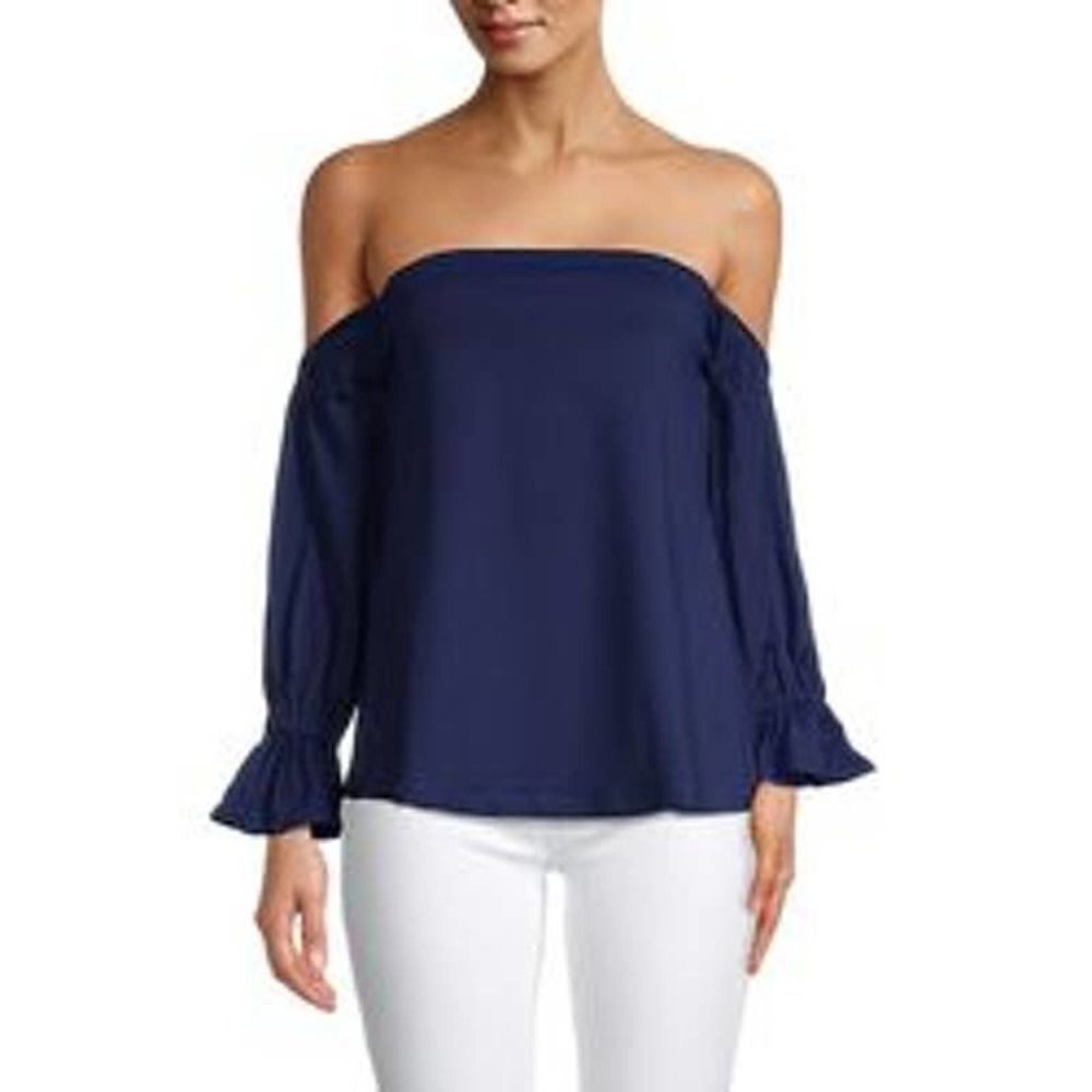 SUSANA MONACO Puff Sleeve Off-The-Shoulder Top - Picture 3 of 4